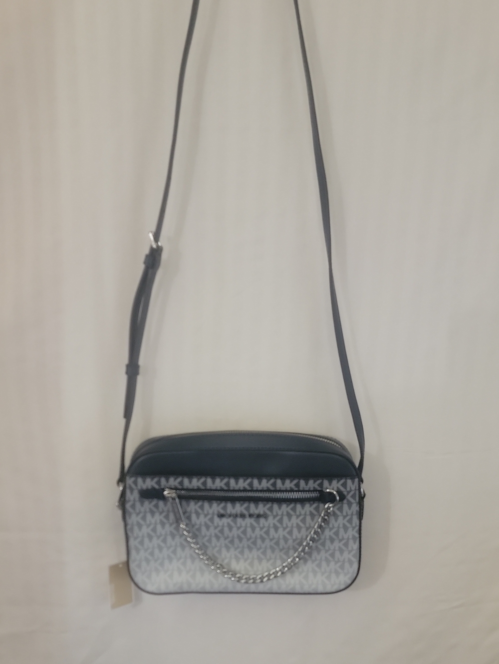 Michael Kors Navy  and Gray Jet Set  Signature Crossbody Purse
